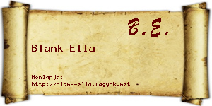 Blank Ella névjegykártya